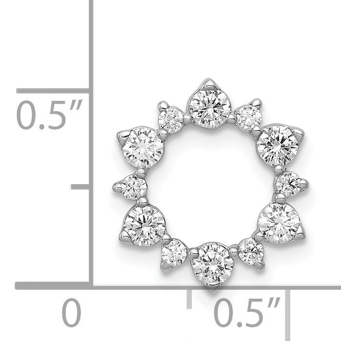 14k White Gold 5/8 carat Diamond Fancy Circle Chain Slide