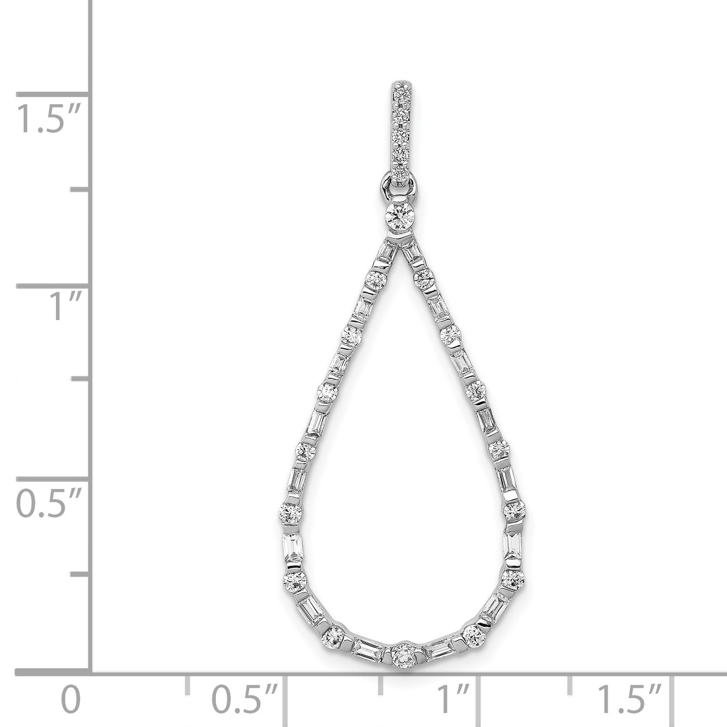 14k White Gold 1/2 carat Diamond Teardrop Pendant