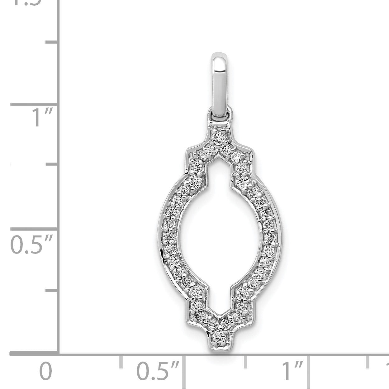 14k White Gold 1/4 carat Diamond Fancy Vintage Pendant