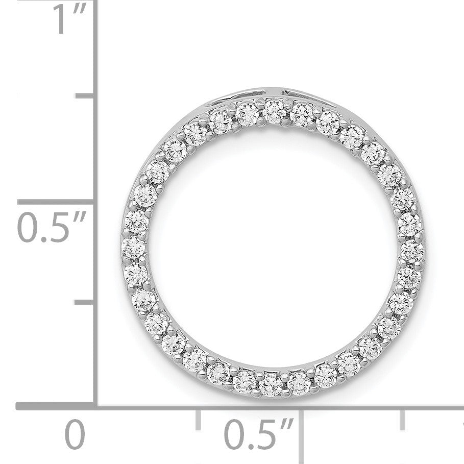 14k White Gold 1/2 carat Diamond Circle Chain Slide