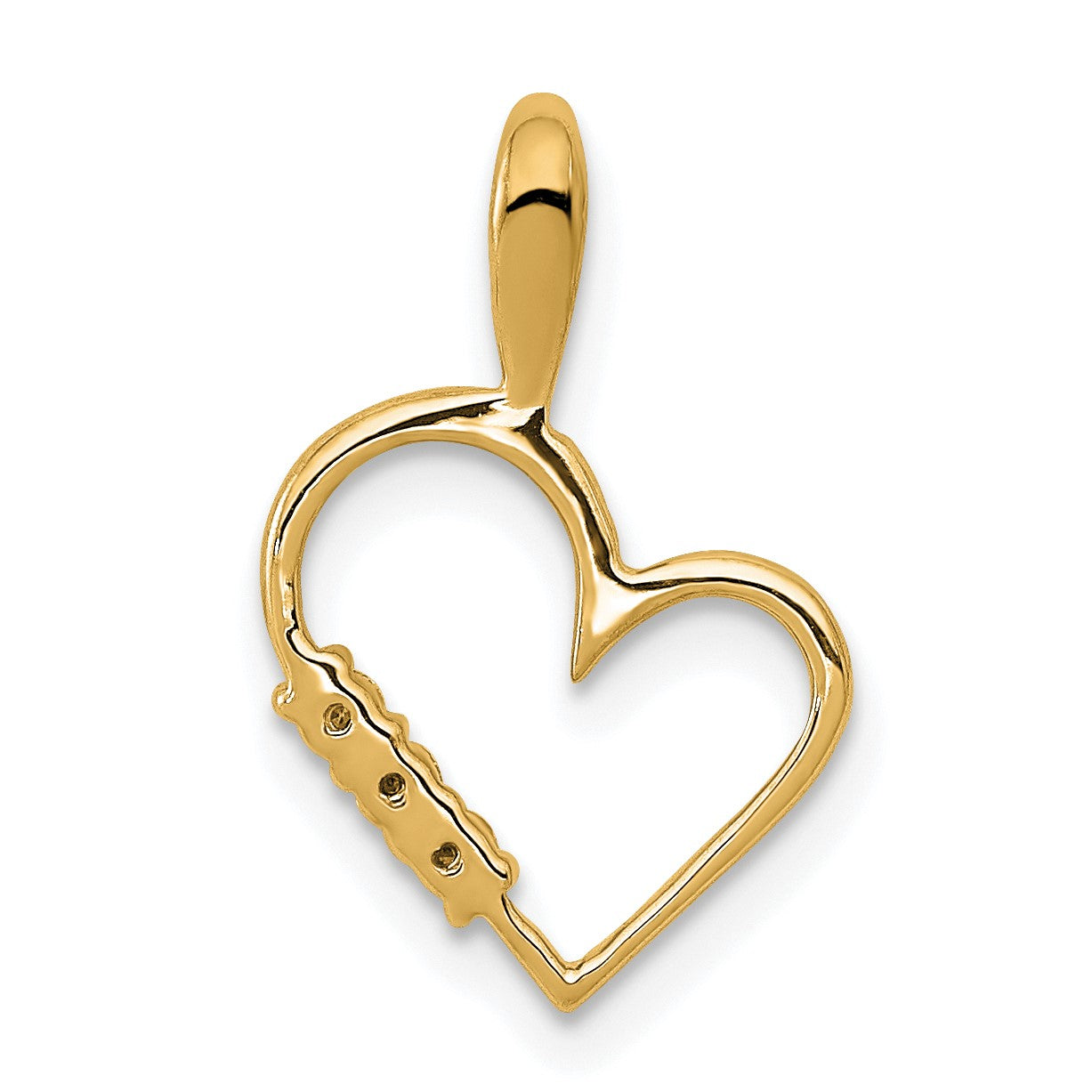 14k 1/20 carat AA Diamond Heart Pendant