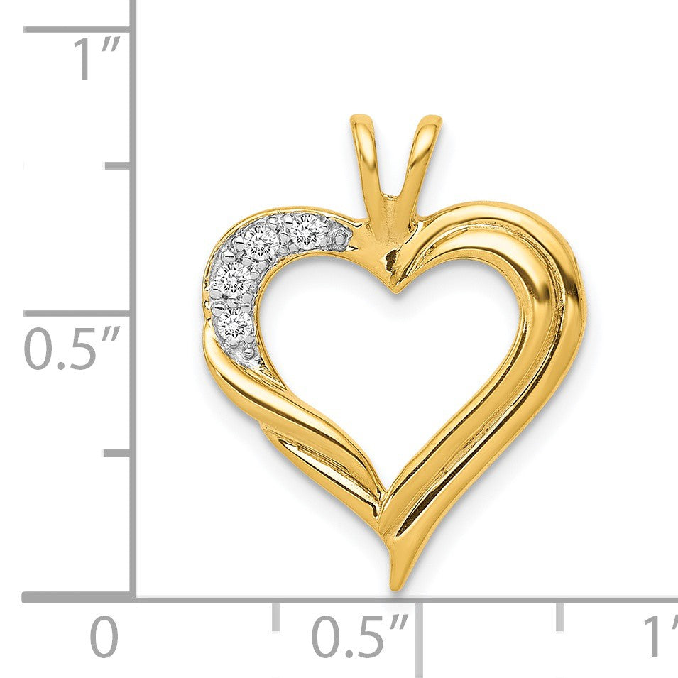 14k 1/20 carat Diamond Fancy Heart Pendant