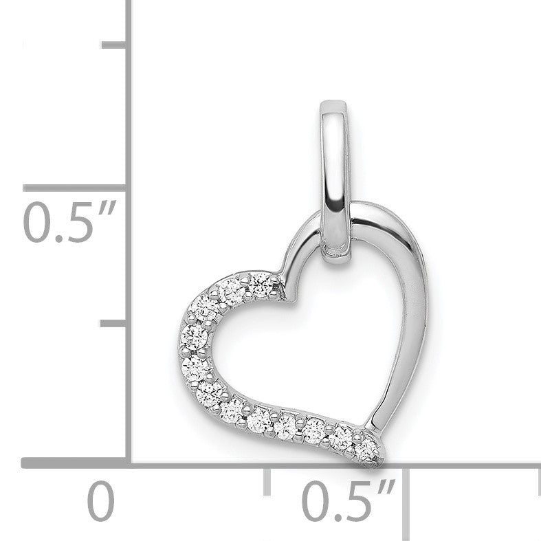 14k White Gold 1/15 carat Diamond Heart Pendant