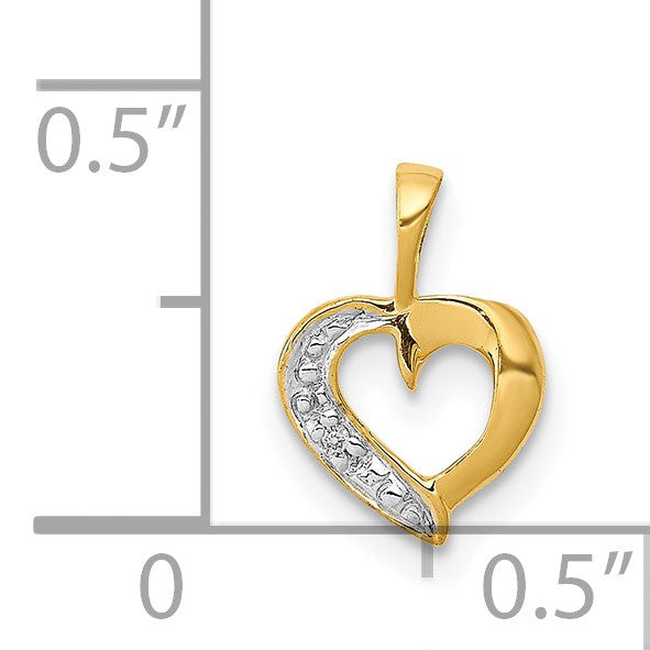 14k .01 carat Diamond Heart Pendant