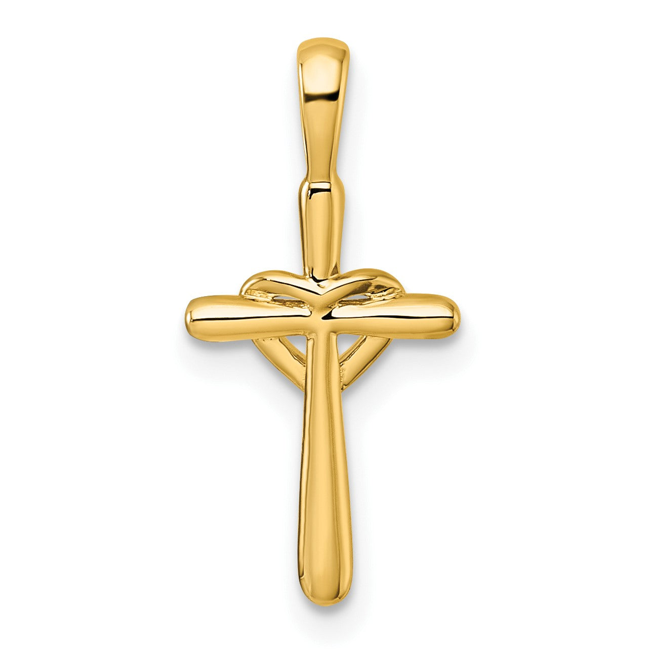 14k Diamond Cross with Heart Pendant
