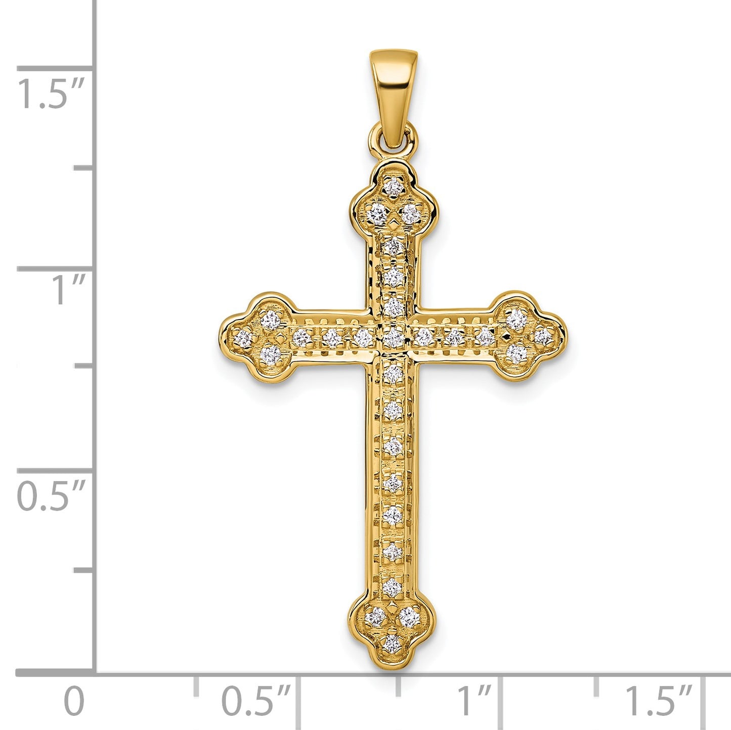 14k 1/4 carat Diamond Cross Pendant