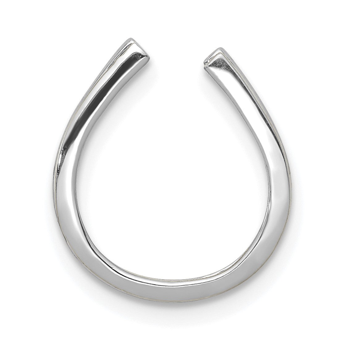 14k White Gold 1/6 carat Diamond Horseshoe Chain Slide