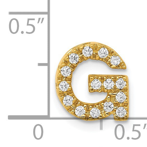 14K Diamond Letter G Initial Charm