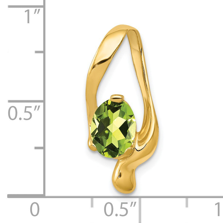 14k 8x6mm Oval Peridot Slide Fits up to 6mm Regular/8mm Fancy or Reversible Omega