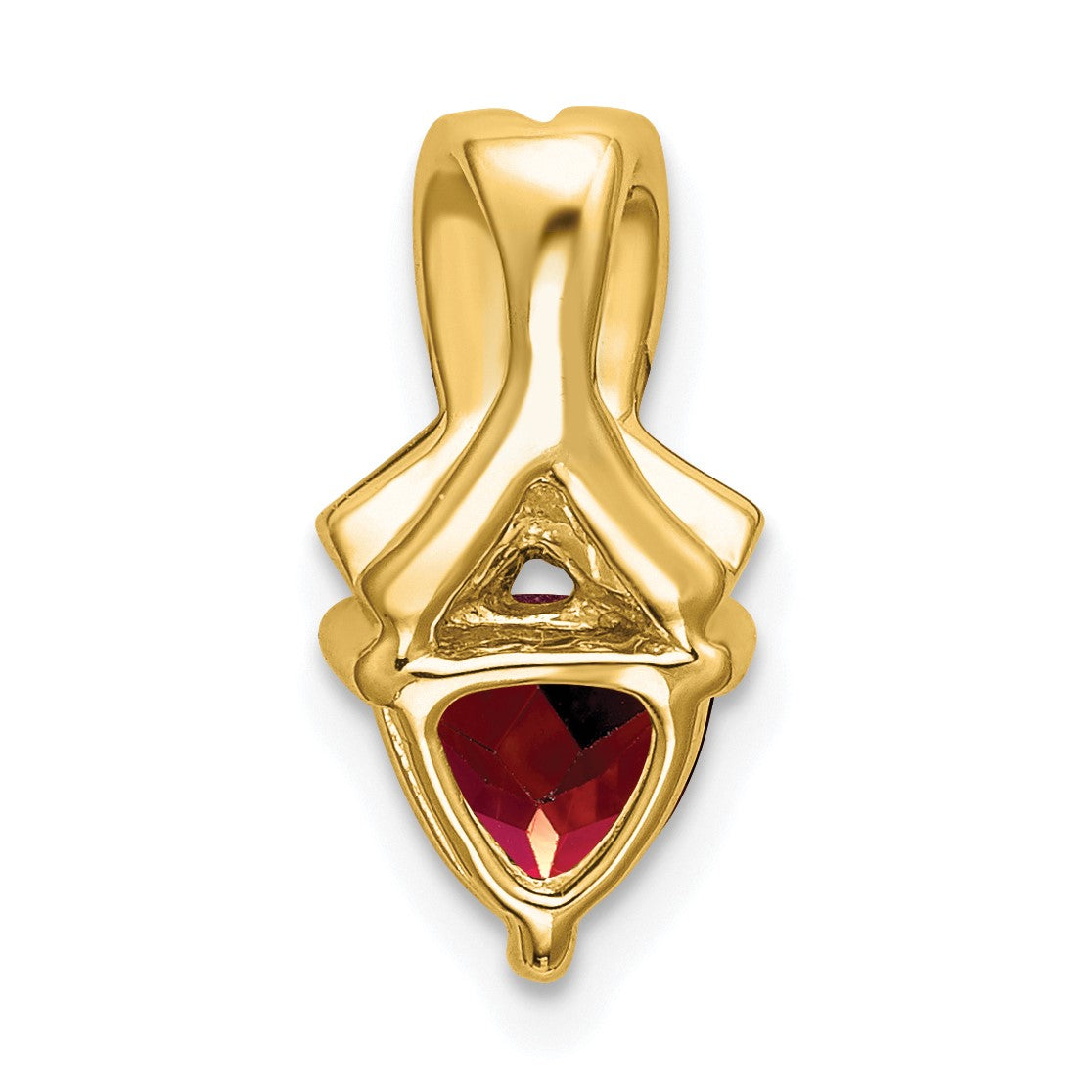 14k 6mm Trillion Garnet and Diamond Chain Slide