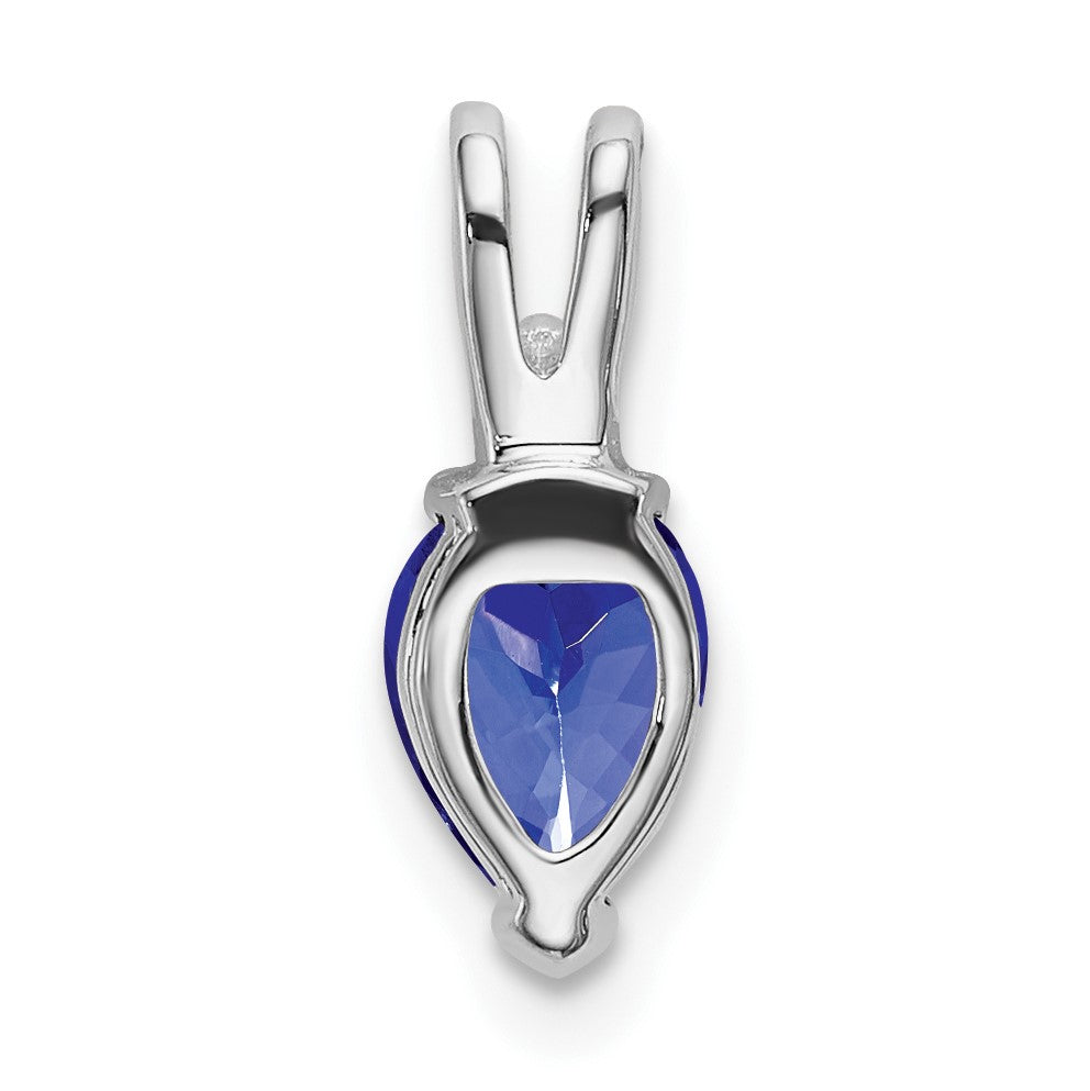 14k White Gold 7x5mm Pear Tanzanite and Diamond Pendant