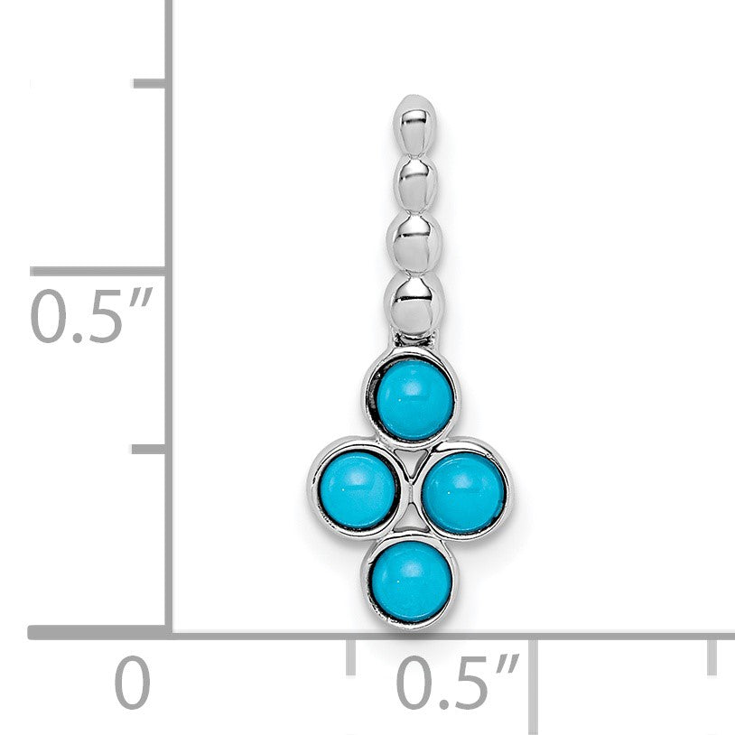 14k White Gold Turquoise Pendant