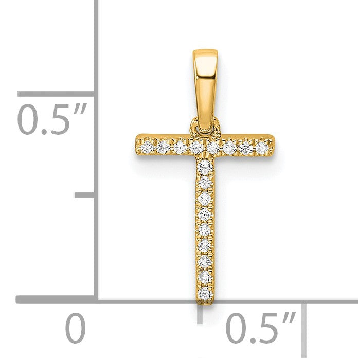 14K Diamond Letter T Initial Pendant