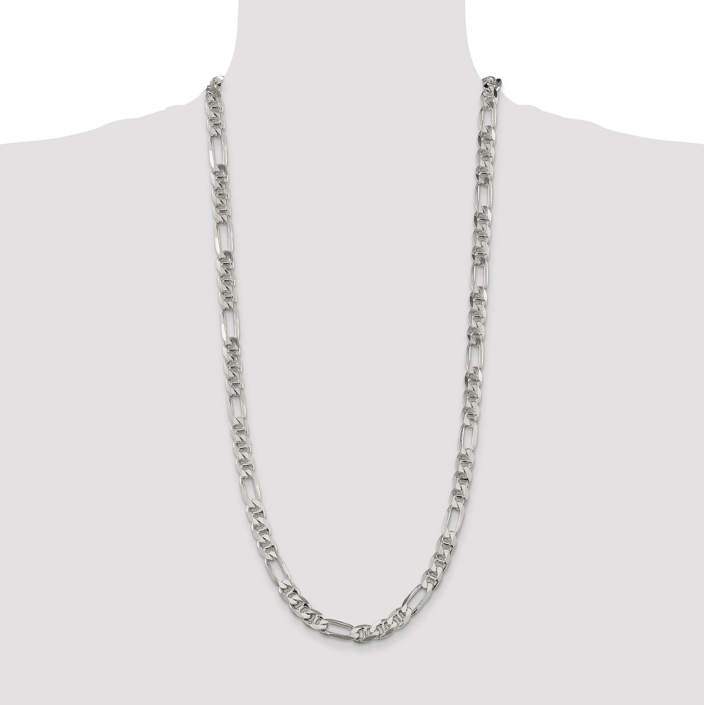 Sterling Silver 8.25mm Figaro Anchor Chain