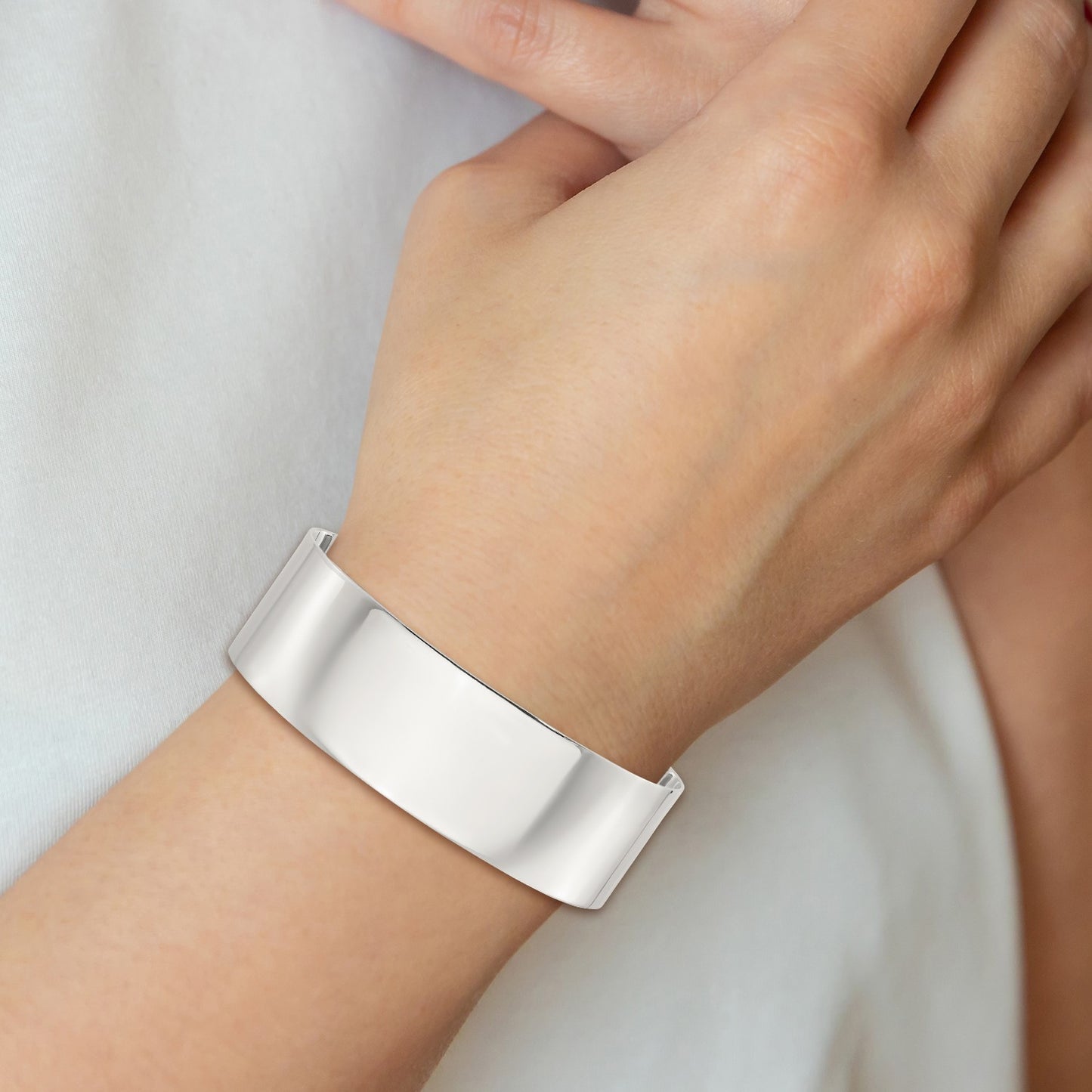 Sterling Silver Polished 20mm Flat Cuff Bangle