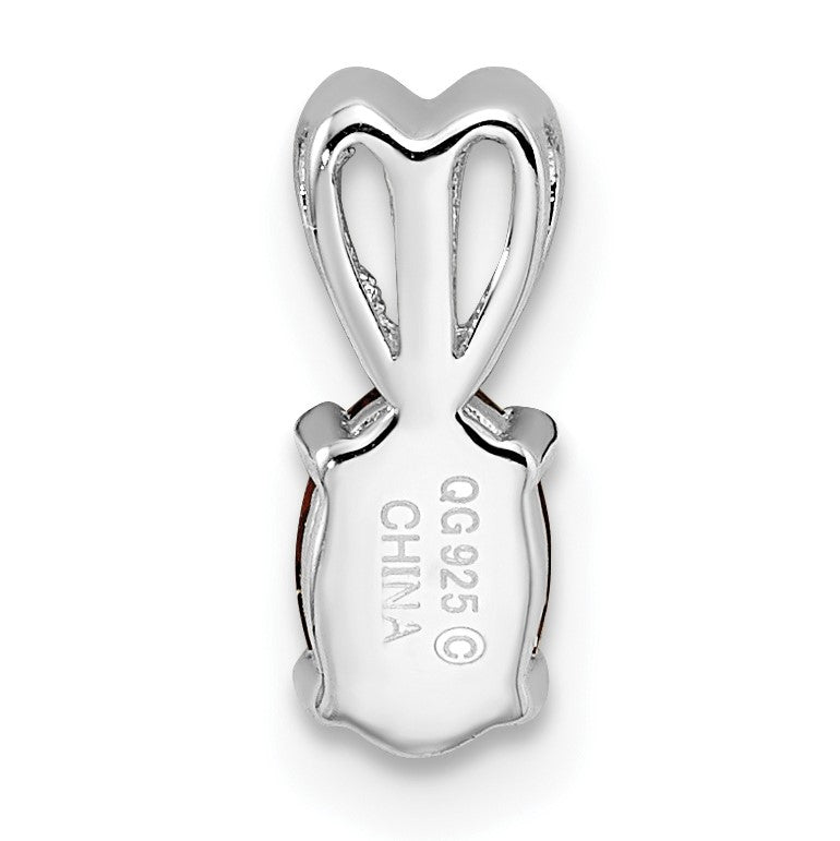 Sterling Silver Rhodium-plated Garnet Pendant