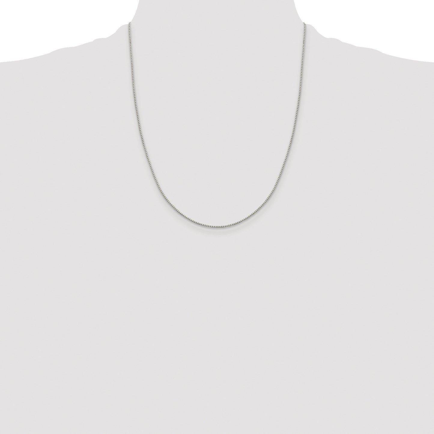 Sterling Silver Rhodium-plated 1.15mm 8 Sided Box Chain