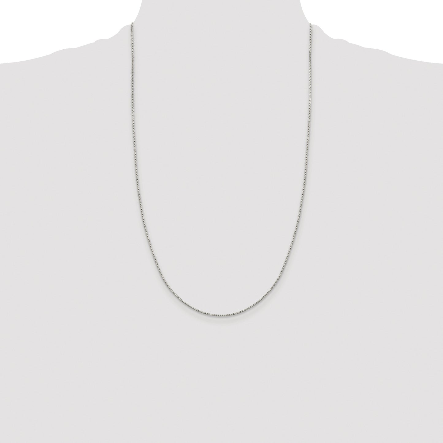 Sterling Silver Rhodium-plated 1.15mm 8 Sided Box Chain