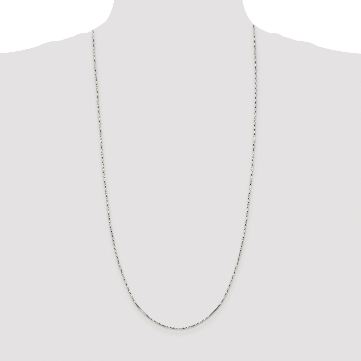 Sterling Silver Rhodium-plated 1.15mm 8 Sided Box Chain