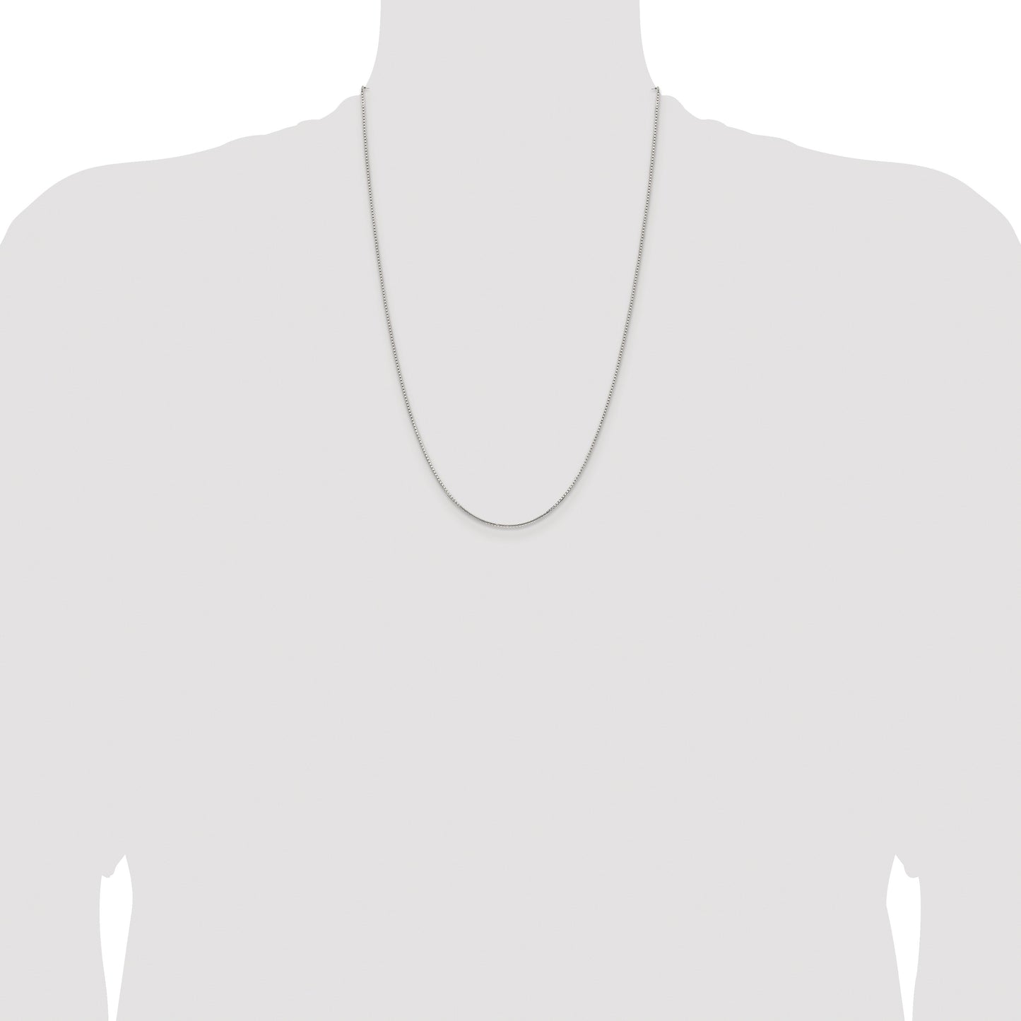 Sterling Silver Rhodium-plated 1.25mm 8 Sided Box Chain