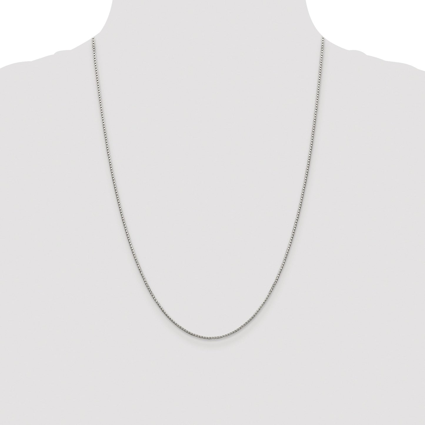 Sterling Silver Rhodium-plated 1.35mm 8 Sided Box Chain