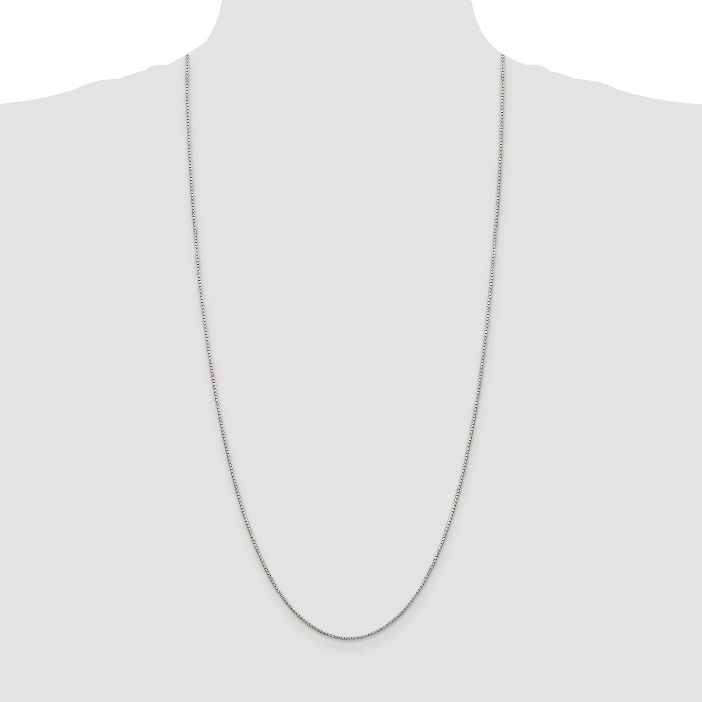 Sterling Silver Rhodium-plated 1.35mm 8 Sided Box Chain