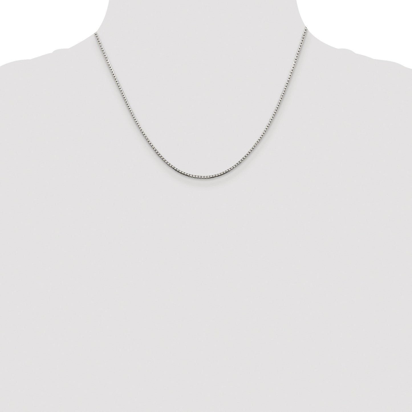 Sterling Silver Rhodium-plated 1.5mm 8 Sided Box Chain