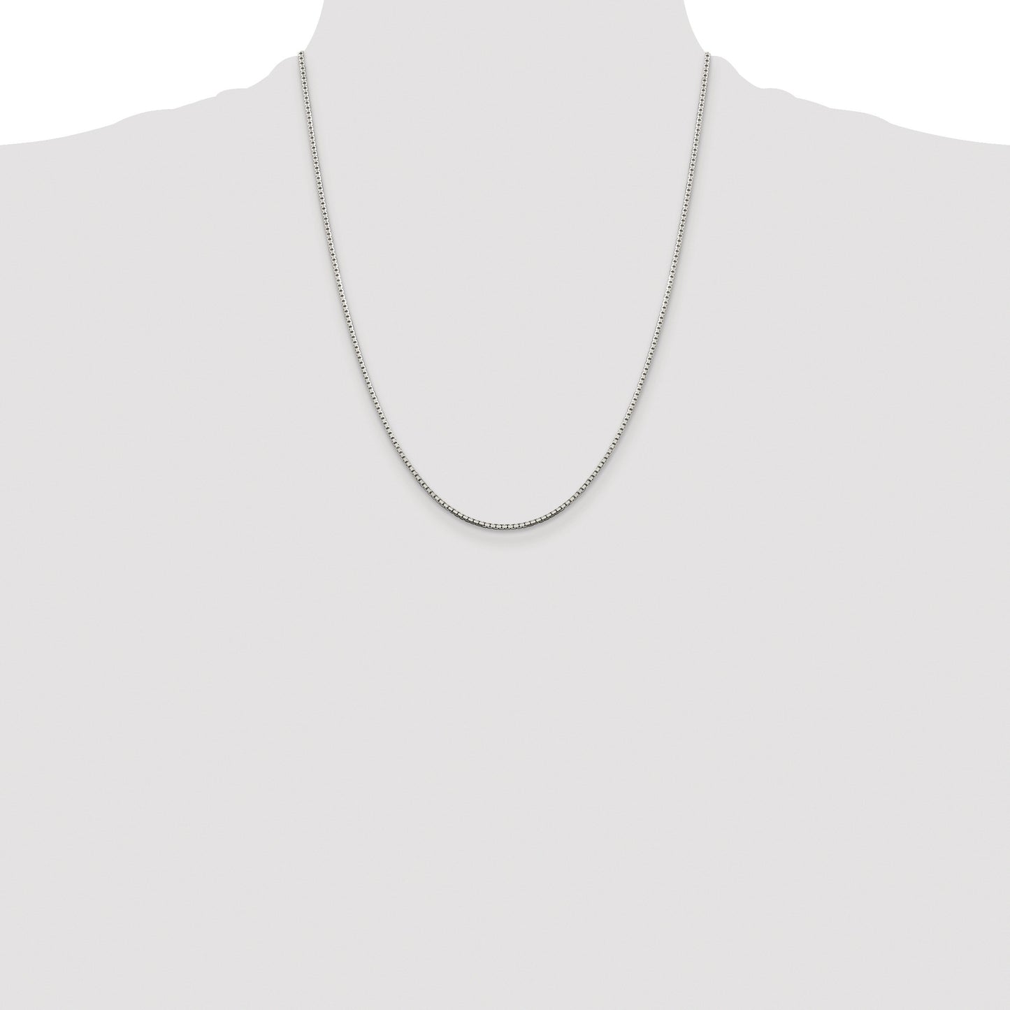 Sterling Silver Rhodium-plated 1.5mm 8 Sided Box Chain