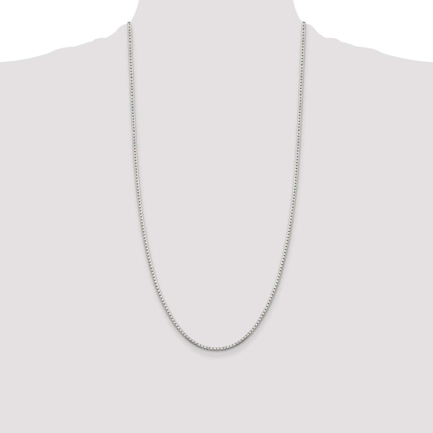 Sterling Silver 2mm 8 Sided Box Chain