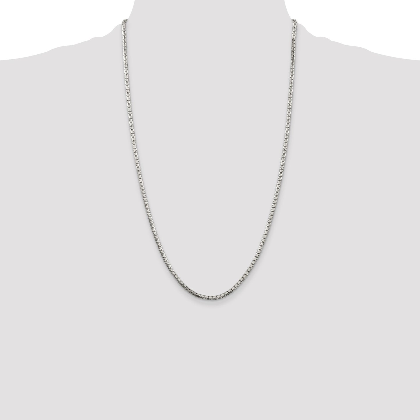 Sterling Silver 2.5mm 8 Sided Box Chain