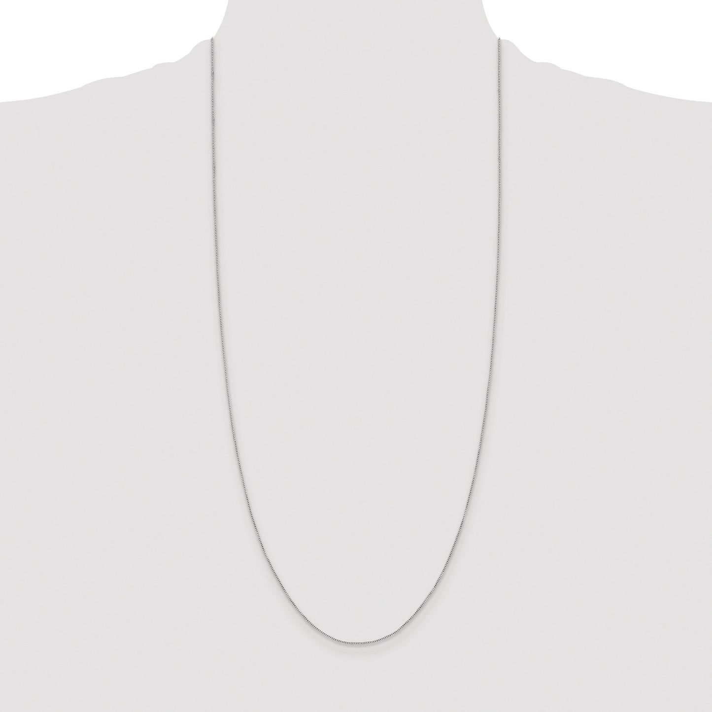 Sterling Silver Rhodium-plated .6mm Box Chain