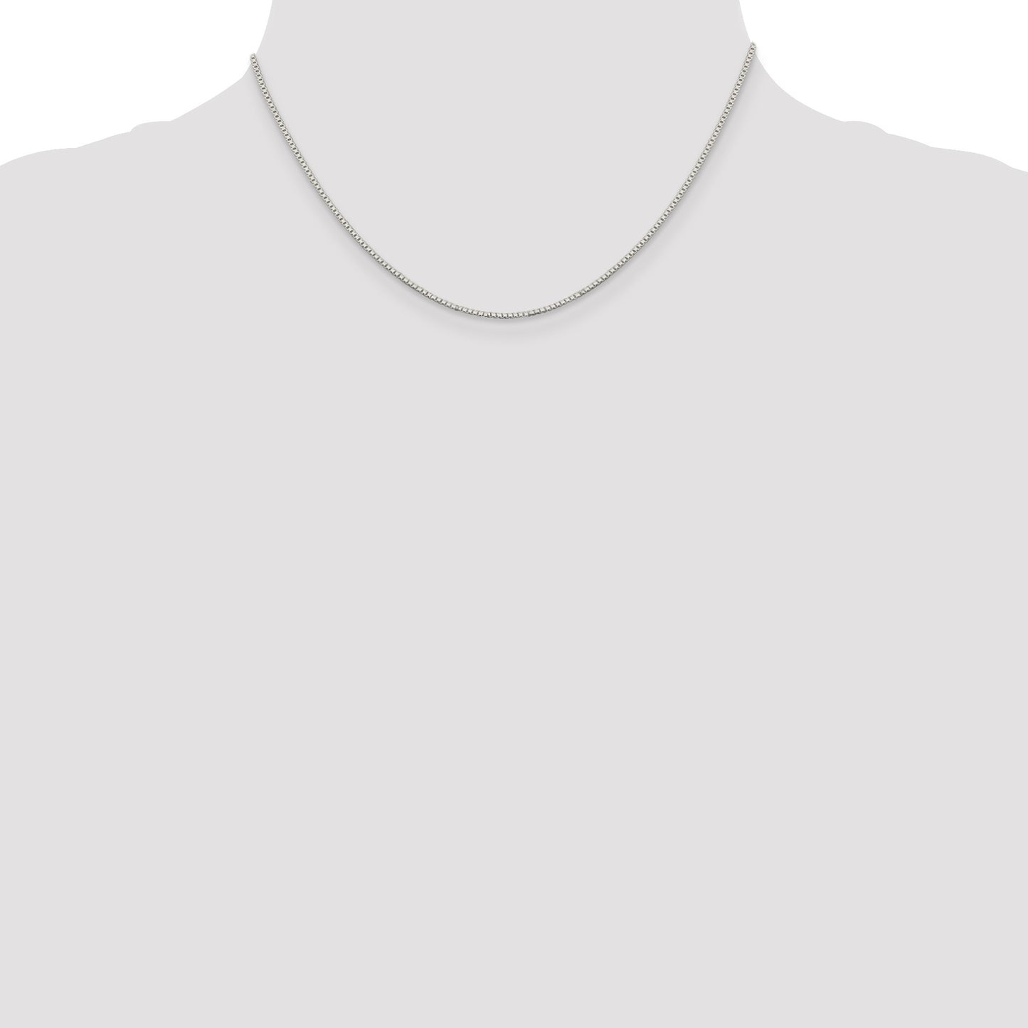 Sterling Silver Rhodium-plated 1.1mm Box Chain