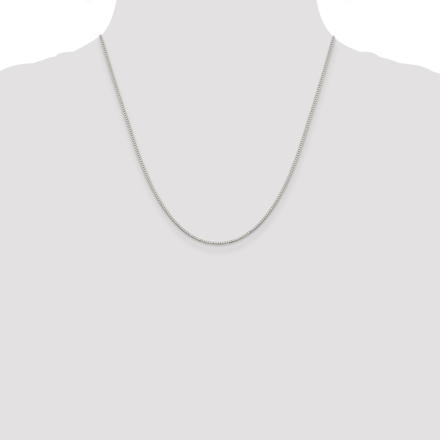 Sterling Silver Rhodium-plated 1.1mm Box Chain