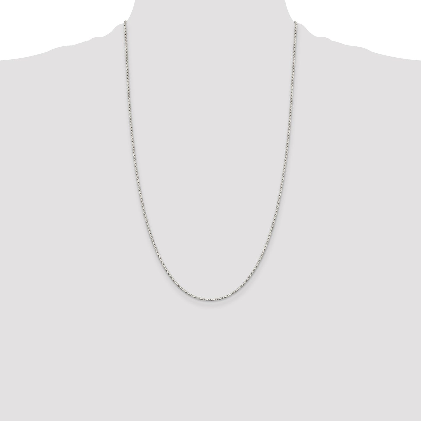Sterling Silver Rhodium-plated 1.1mm Box Chain