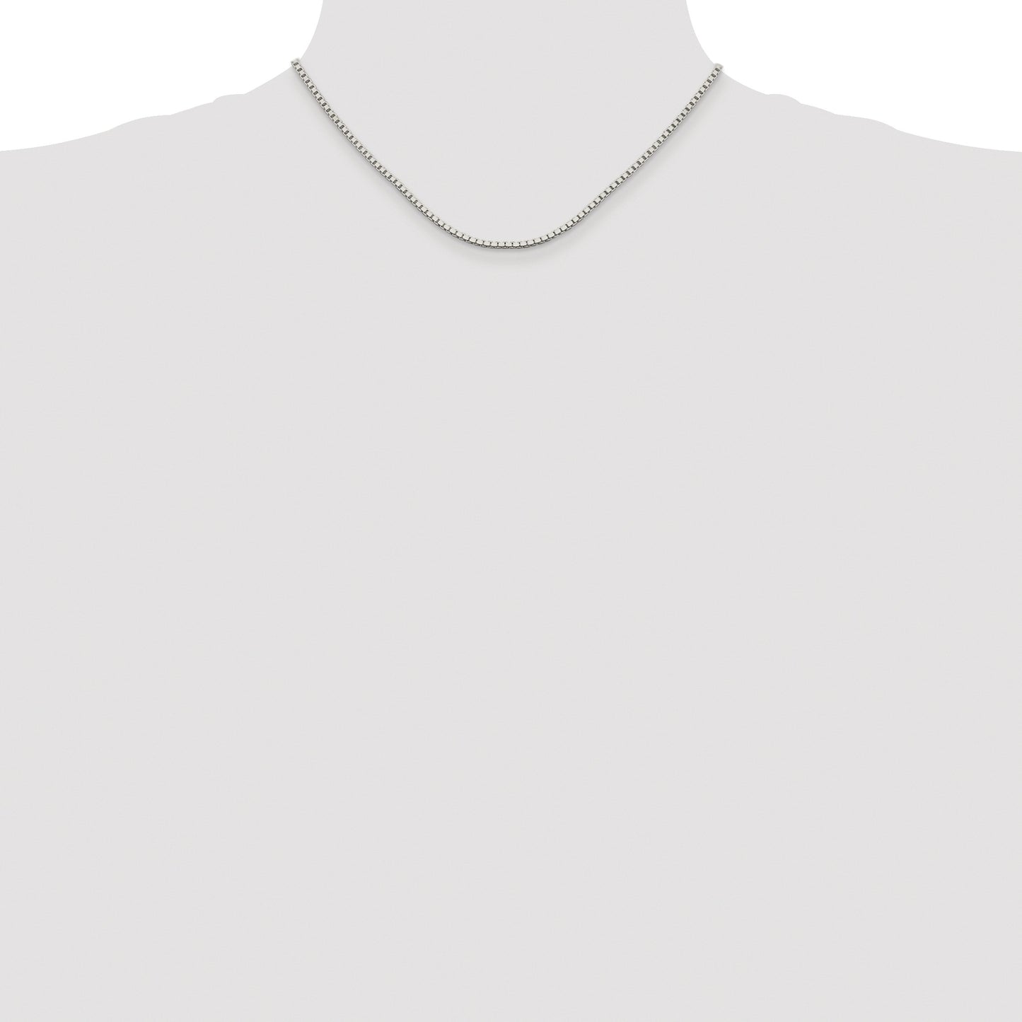 Sterling Silver Rhodium-plated 1.9mm Box Chain