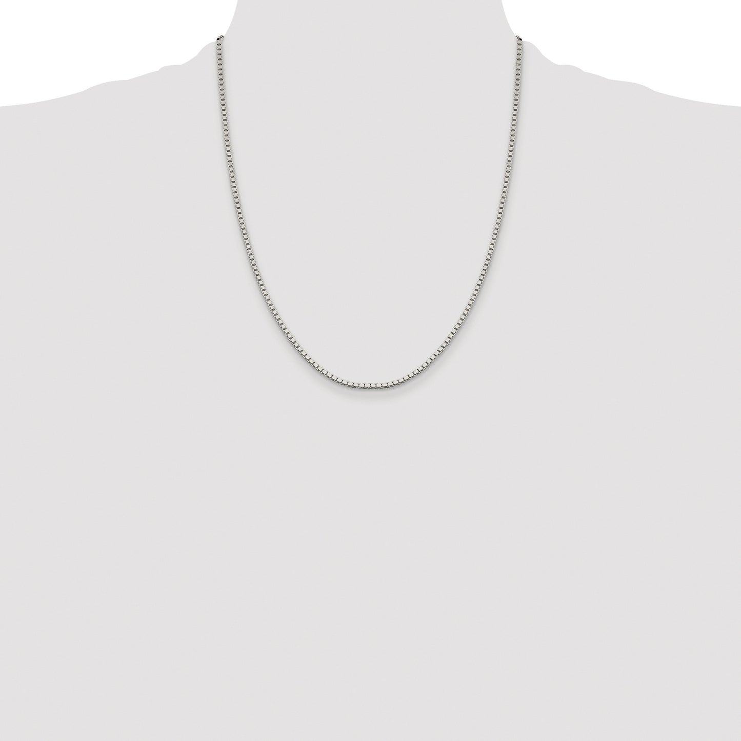 Sterling Silver Rhodium-plated 1.9mm Box Chain
