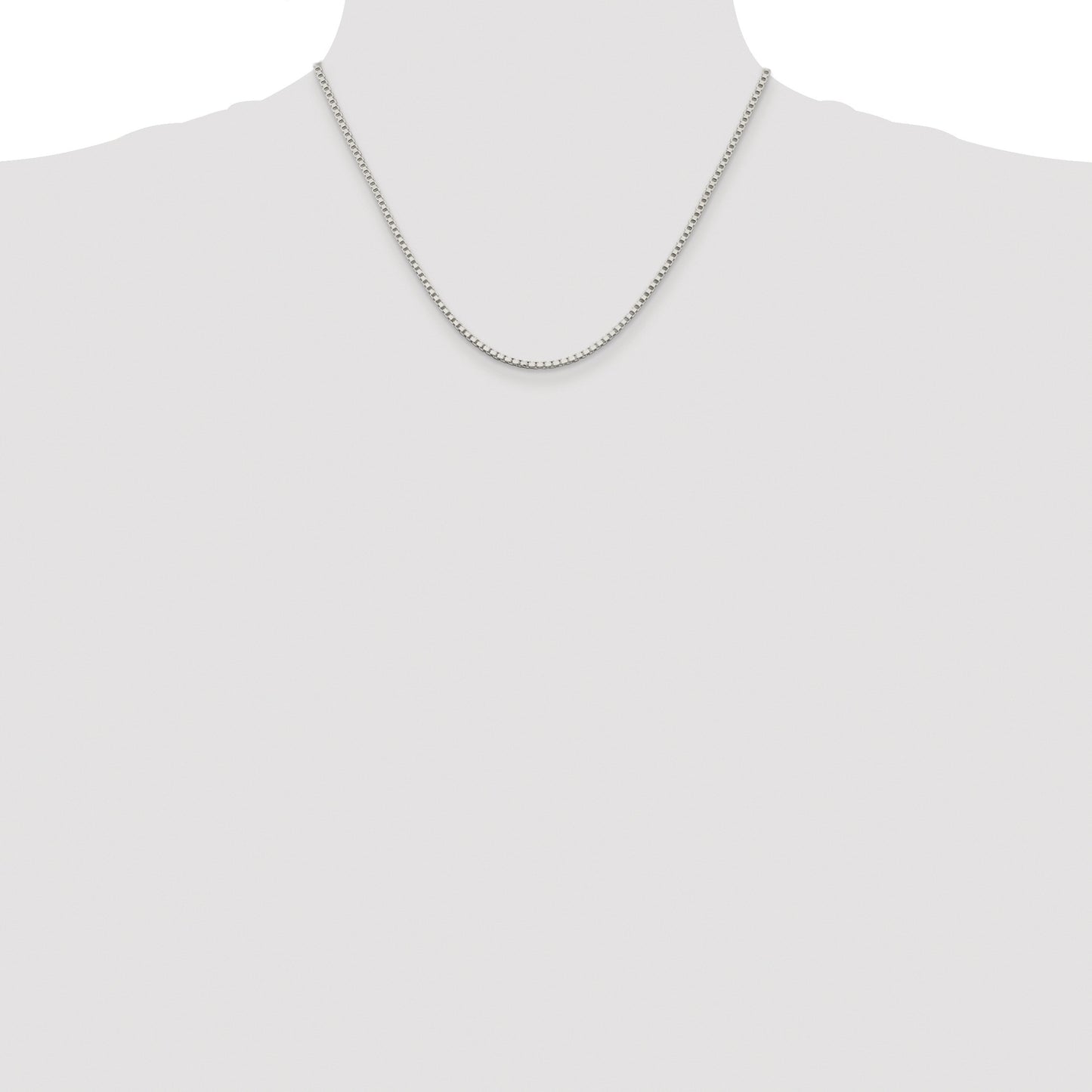 Sterling Silver Rhodium-plated 2mm Box Chain