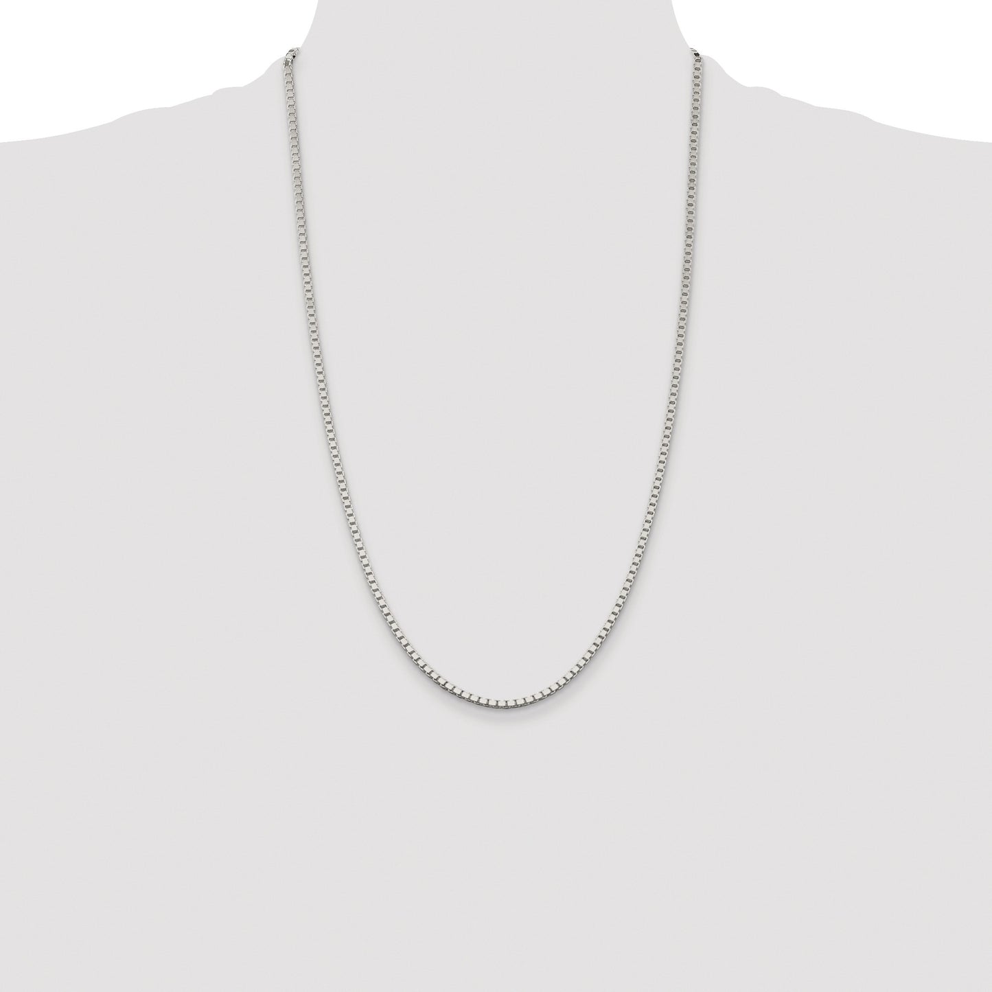Sterling Silver Rhodium-plated 2.5mm Box Chain