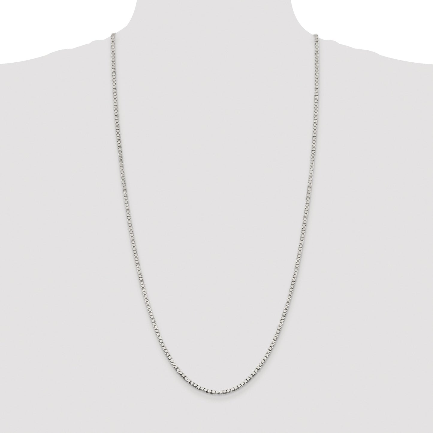 Sterling Silver Rhodium-plated 2.5mm Box Chain