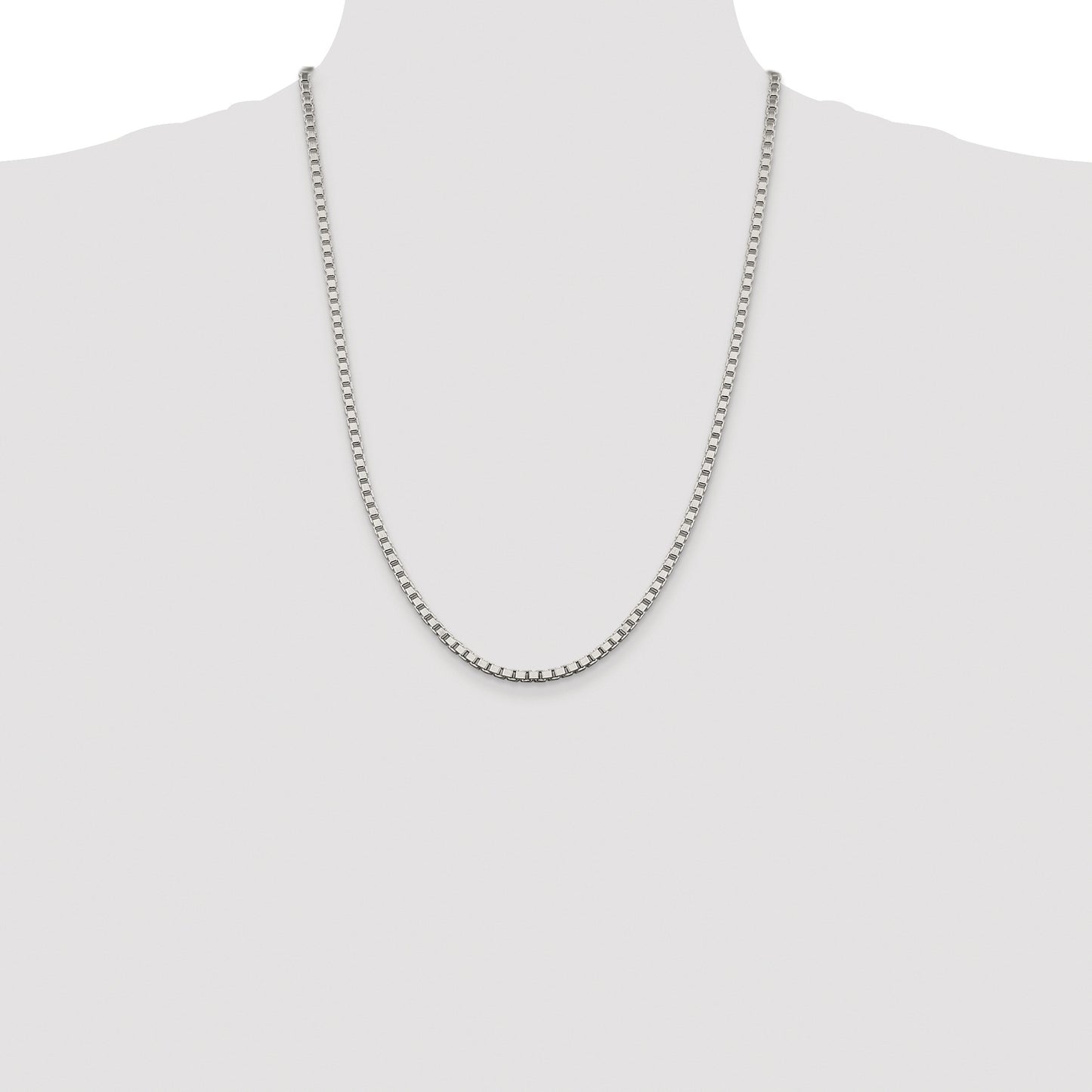 Sterling Silver Rhodium-plated 3.25mm Box Chain