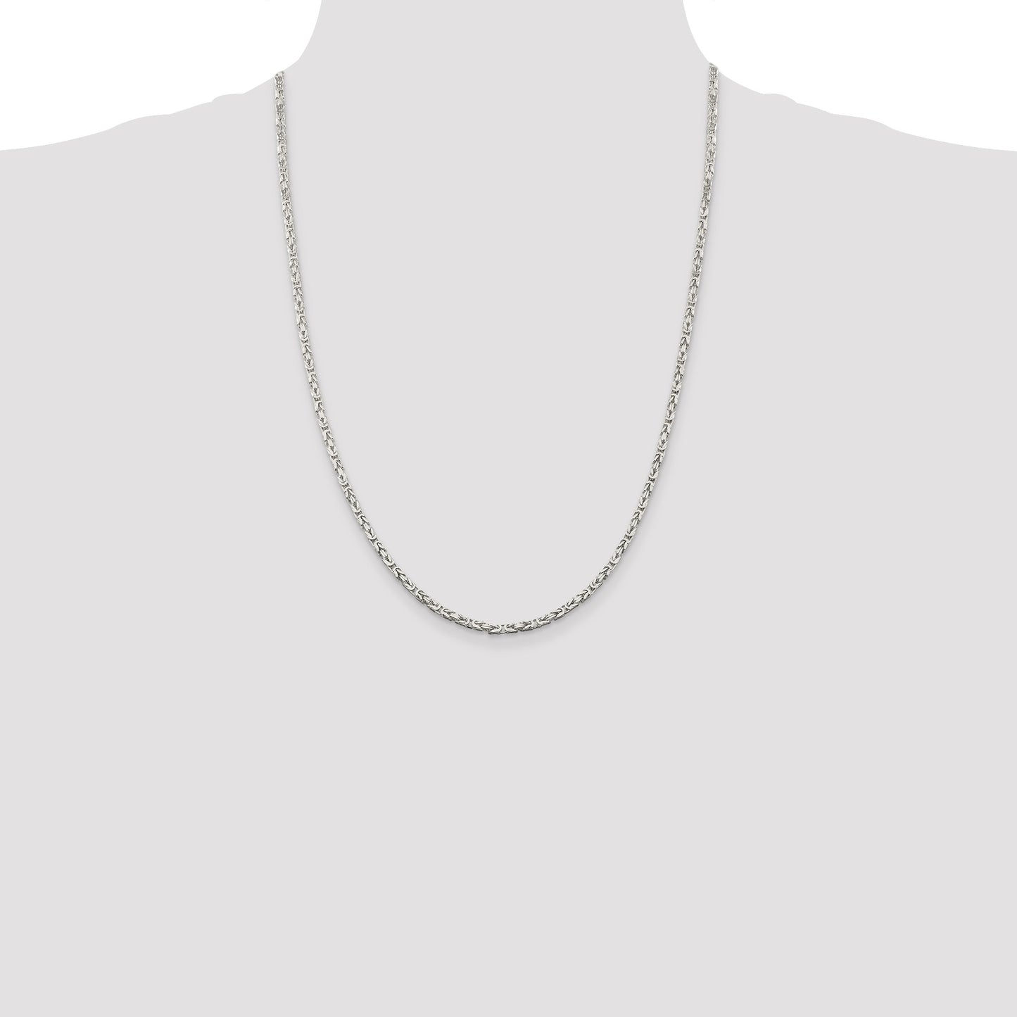 Sterling Silver 2.5mm Byzantine Chain