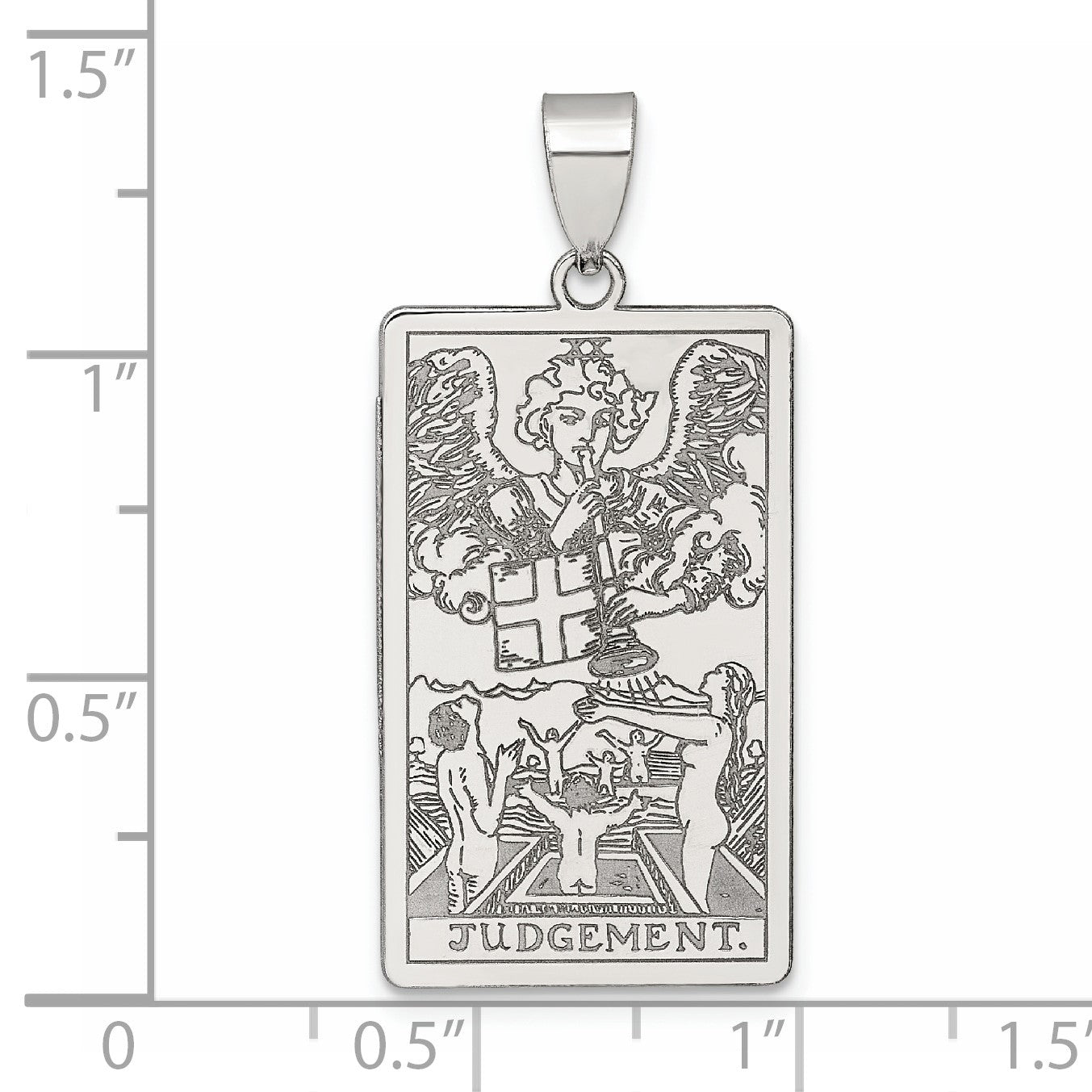 Sterling Silver Judgement Tarot Card Pendant