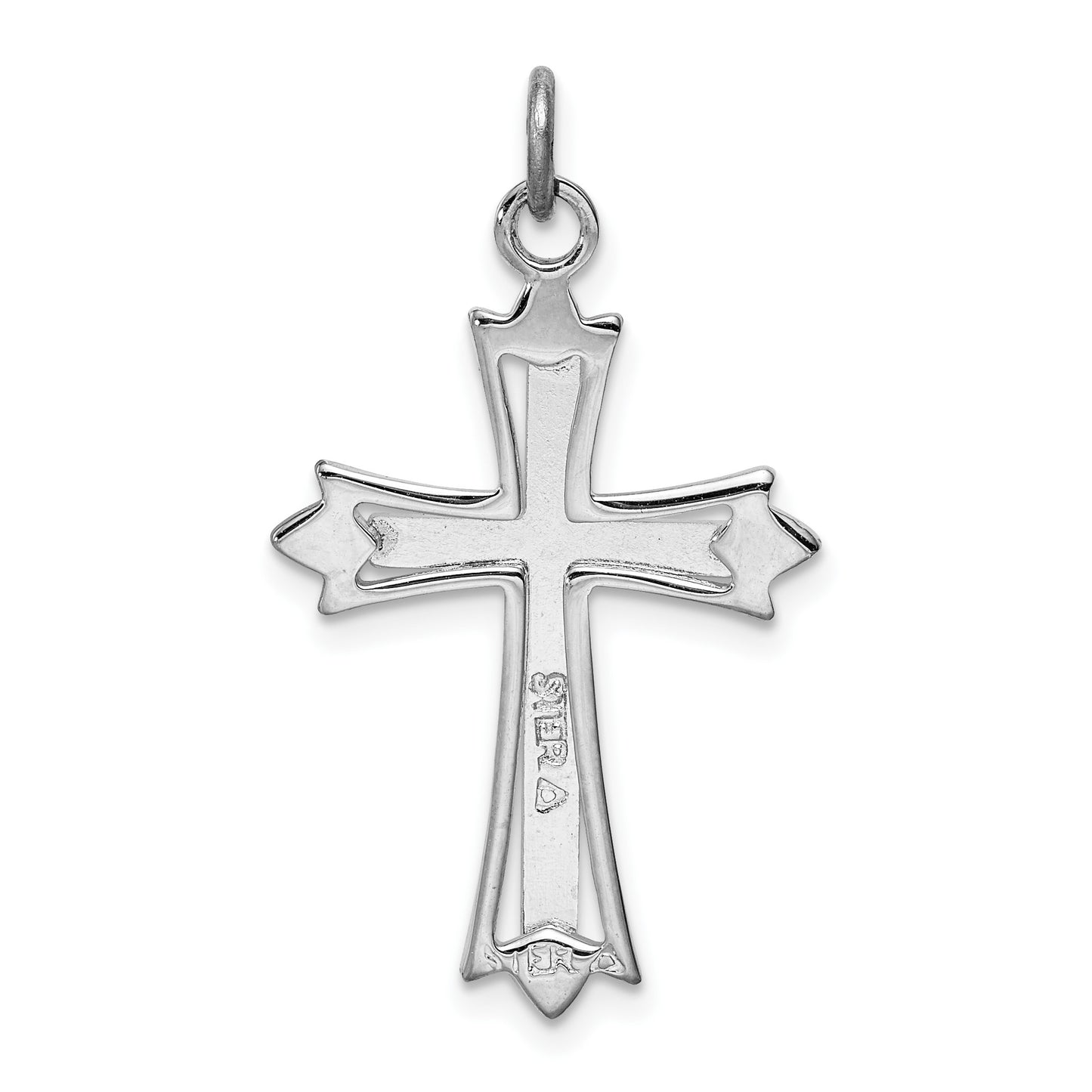 Sterling Silver Platinum-plated & Gold-plated Cross Pendant