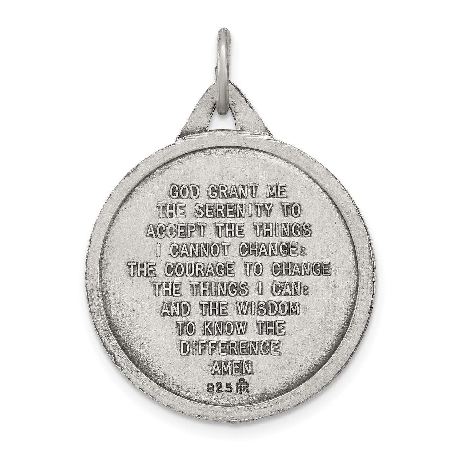 Sterling Silver Antiqued Praying Hands Pendant