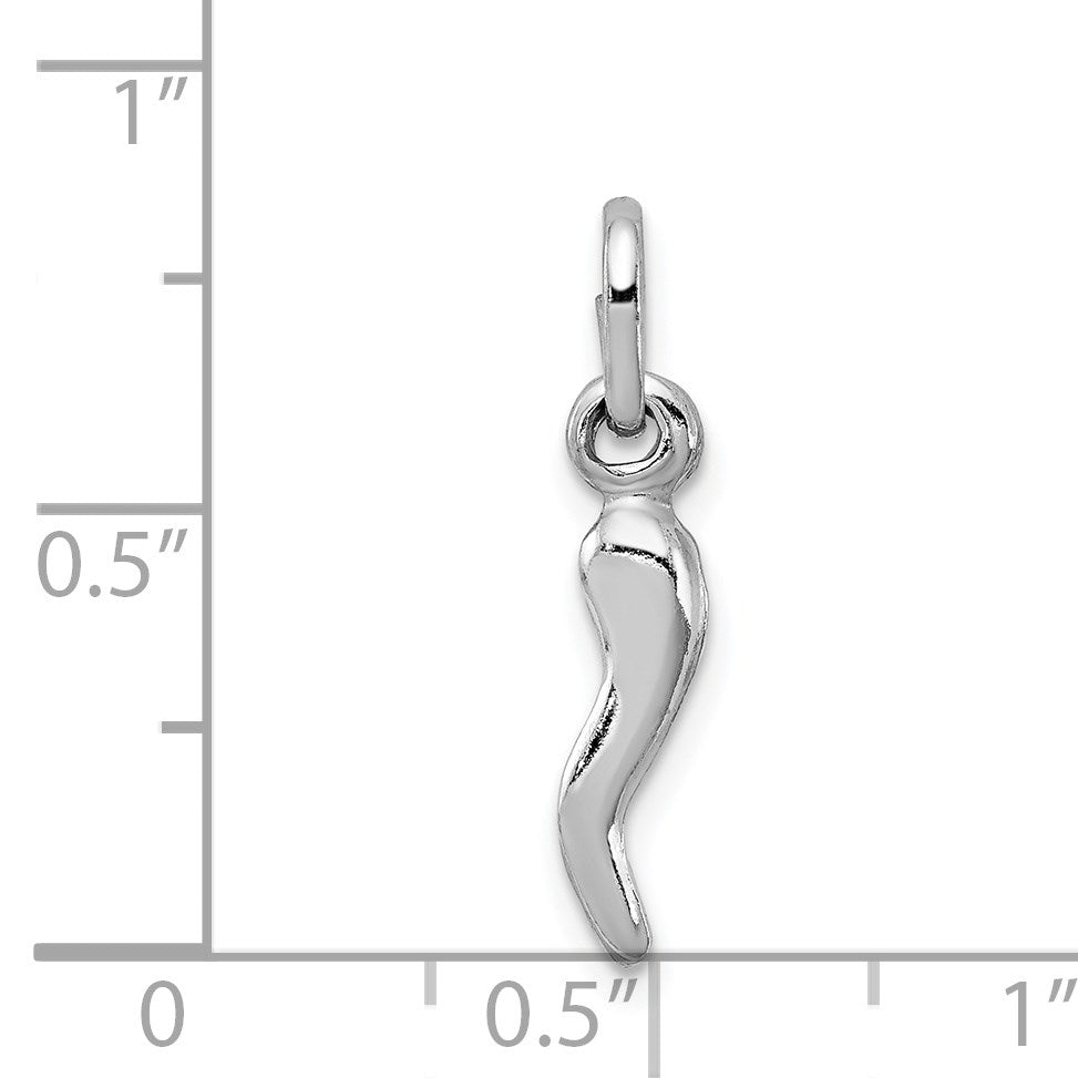 Sterling Silver Rhodium-plated Italian Horn Charm