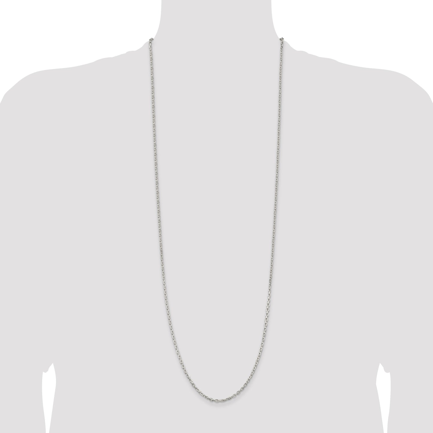 Sterling Silver 2.75mm Beveled Oval Cable Chain