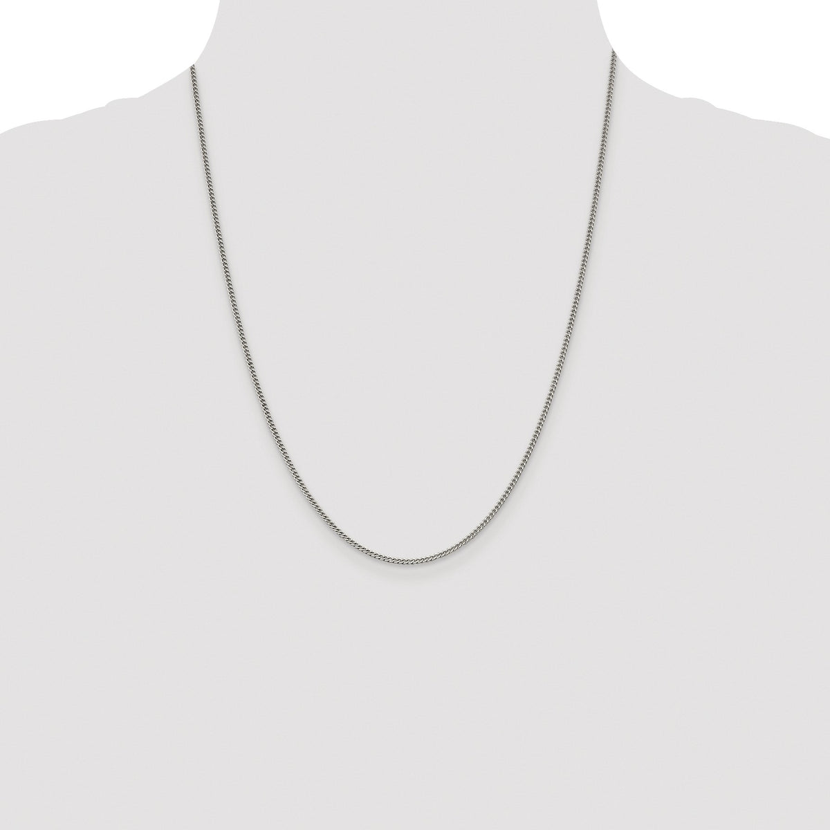Sterling Silver Rhodium-plated 1.75mm Curb Chain