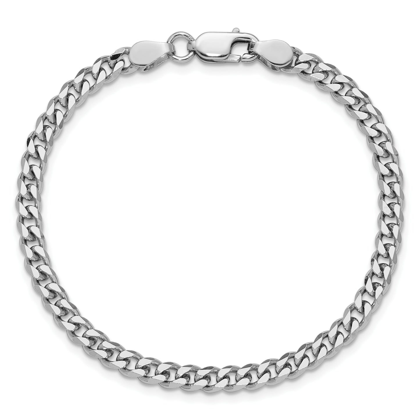 Sterling Silver Rhodium-plated 4.5mm Curb Chain