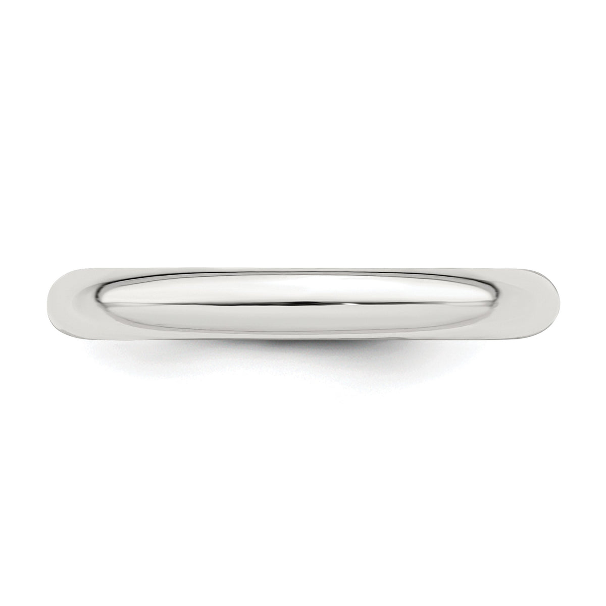 Sterling Silver Rhodium-plated 3mm Comfort Fit Size 6.5 Band