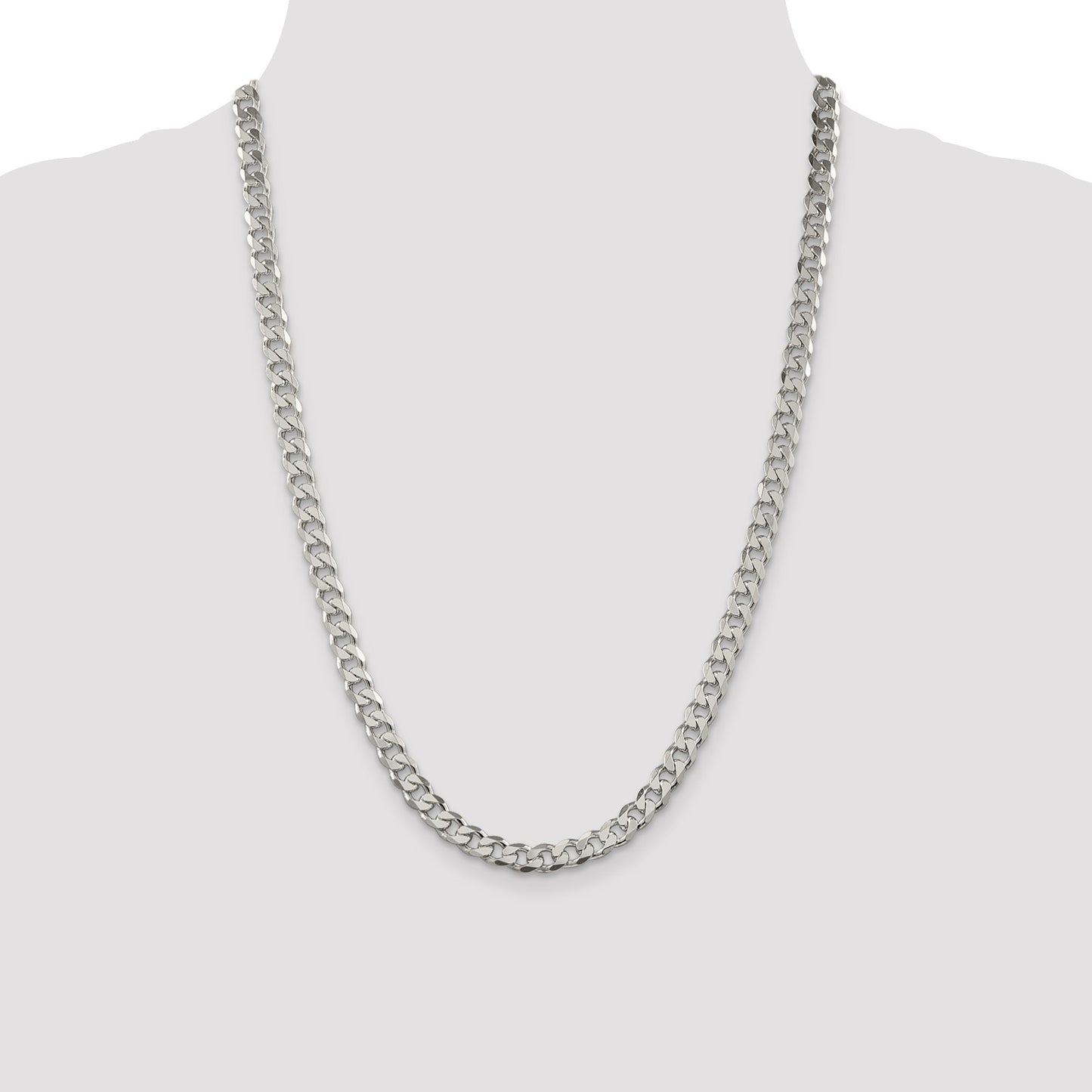 Sterling Silver 7mm Pav� Curb Chain